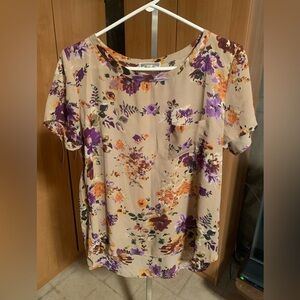 Pleione Floral Blouse - Purple and Orange